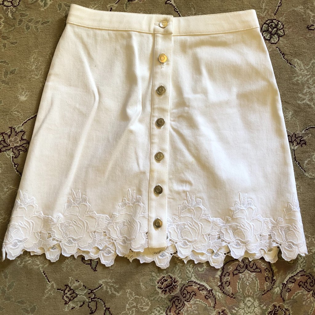 Club Monaco ‘Vidya’ White Denim Skirt